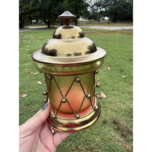 Schmid Bros. Brass & Glass Musical Box Candy Jar Drum “Spoon Full Of Sugar”